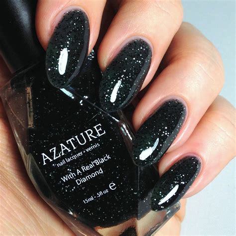 black nails diamonds|azature black diamond nail polish.